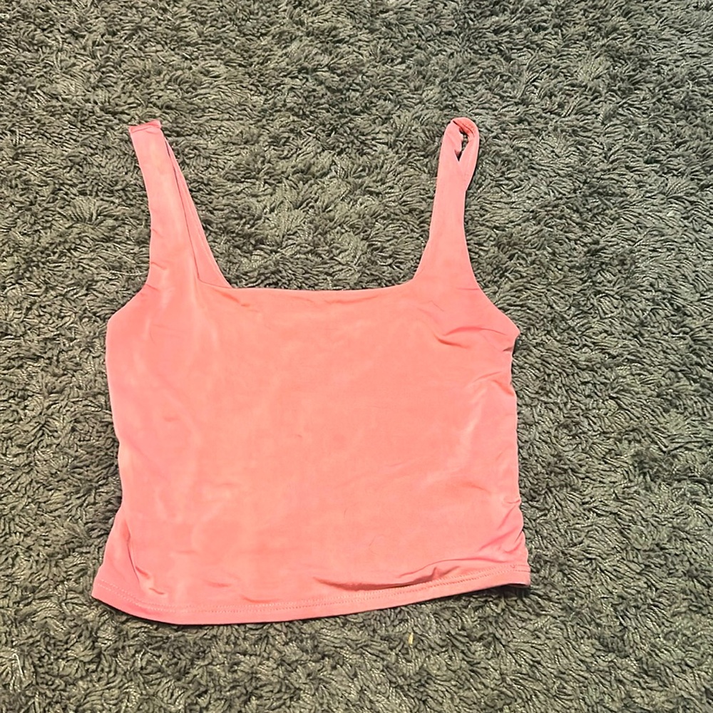 Square neck pink tank top